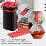 Load image into Gallery viewer, Flat Floor Mop and Bucket Set with Aluminum Handle/2-Washable Microfiber Pads
